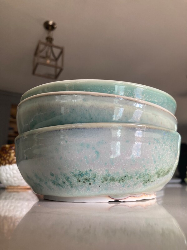 Handmade blue porcelain bowls